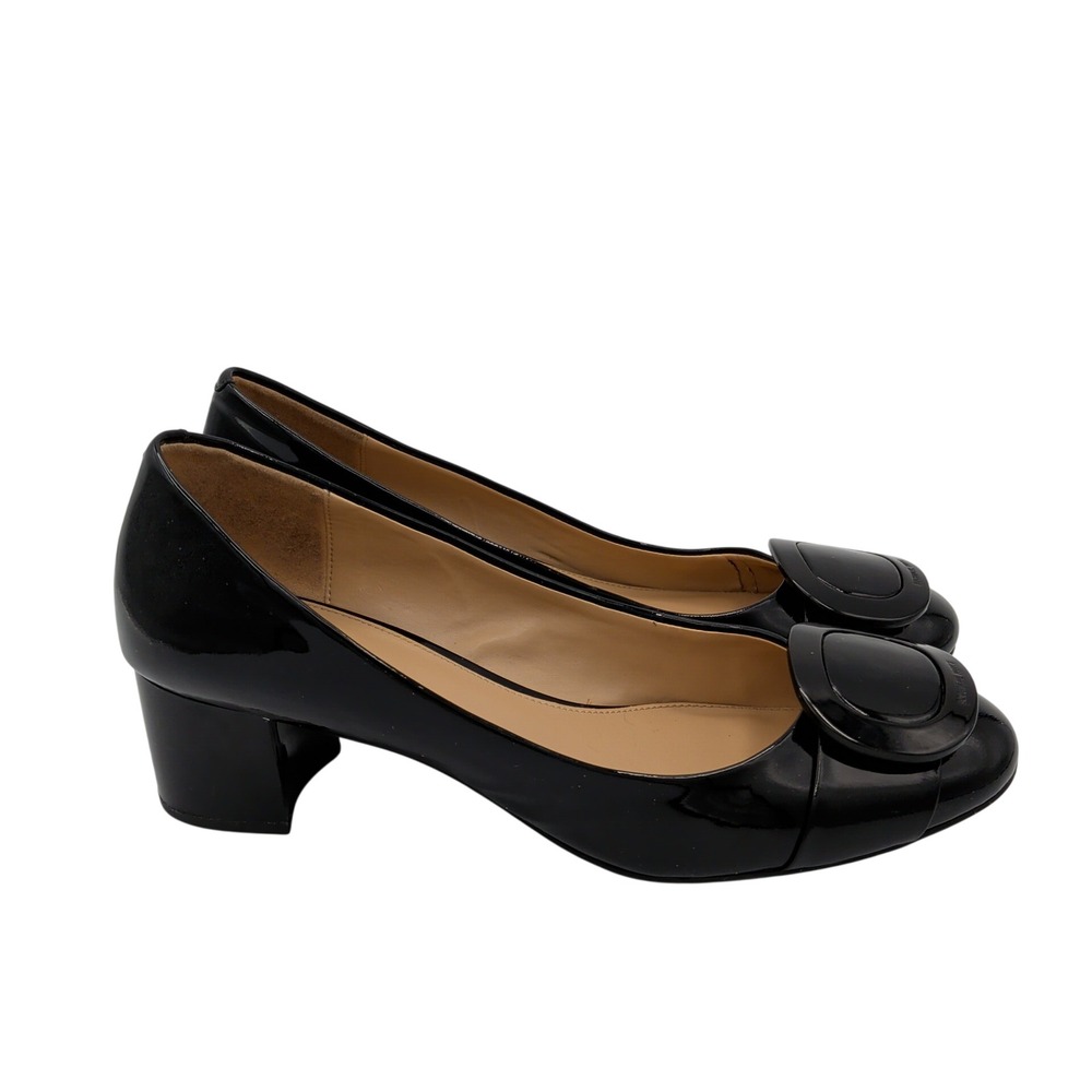Michael Kors Black Patent Leather Block Heel Pumps